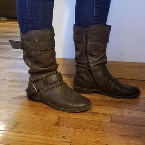Mid Calf Brown Boots
